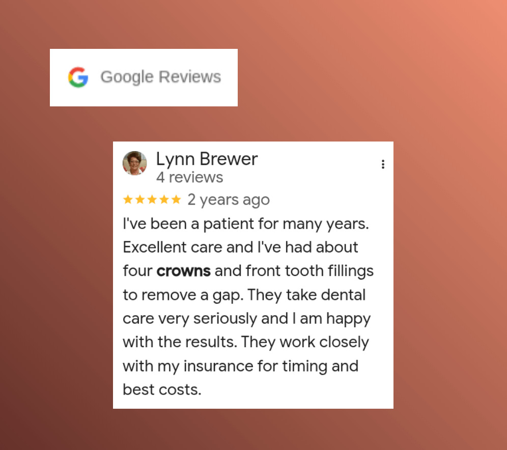 Lynn brewer gbp review long time patient front tooth fillings excellent care