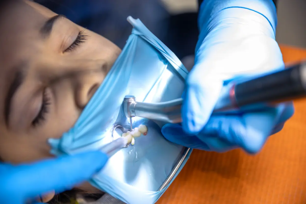 Dentists use a rubber dam to isolate your tooth and when replacing silver amalgam fillers for teeth.